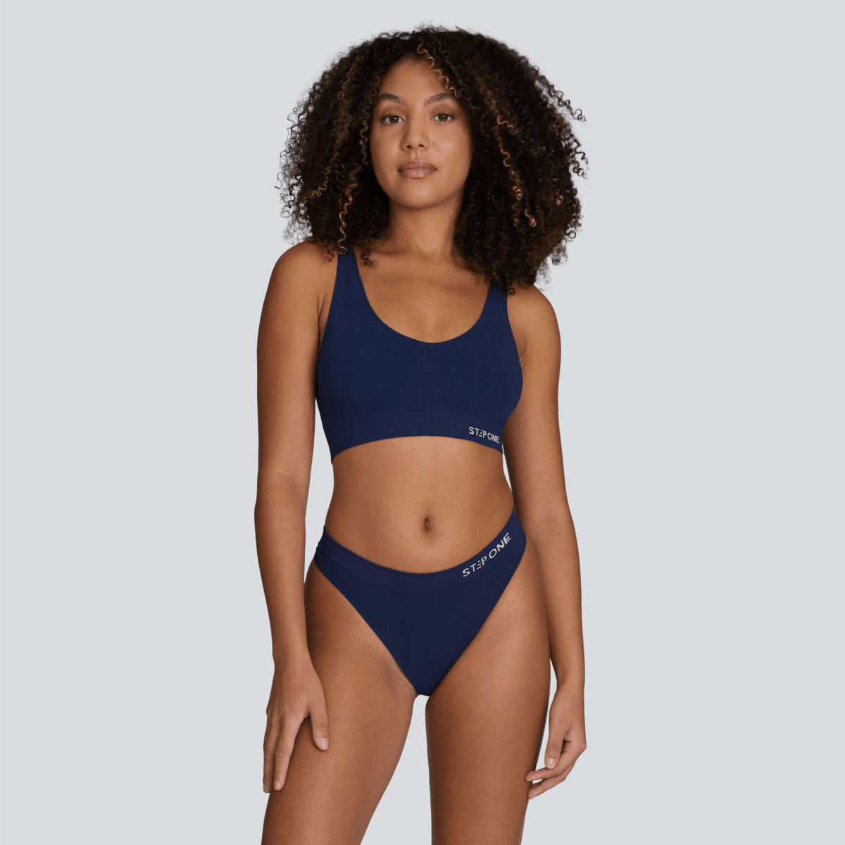 Women's SmoothFit Thong - Navy - Bamboo Underwear - Model:Armani